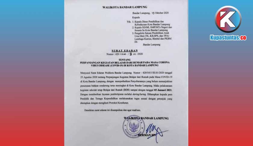 Kupas Tuntas Sekolah Daring Di Bandar Lampung Diperpanjang Hingga 3 Januari 2021